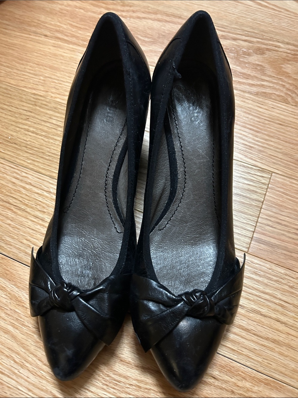 Nicole Black Pointed Toe Knot Wedges